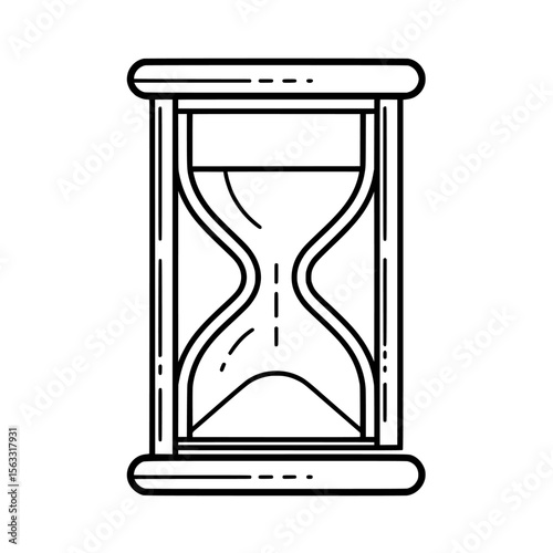 A modern illustration of a deadline set line icon design is presented, with the icon itself being a thin black outline symbol, and it features an editable stroke on a transparent background