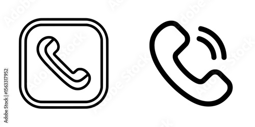 Modern illustration of a contact info icon is represented by a thin black outline symbol with an editable stroke on a transparent background