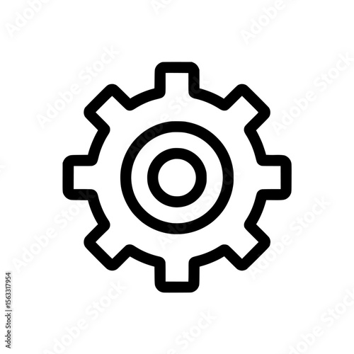 The configuration line icon is designed as a modern illustration with a thin black outline symbol, offered as an editable stroke icon set against a transparent background