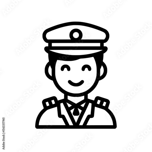 Customs line symbol presented as a modern icon with a thin black outline and editable stroke, set against a transparent background