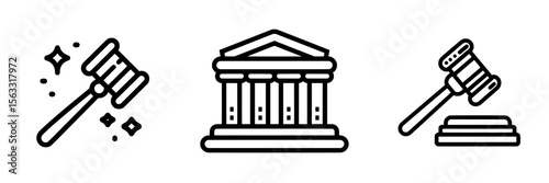 court order line icon design. court order thin black outline symbol modern illustration. editable stroke icon on transparent background