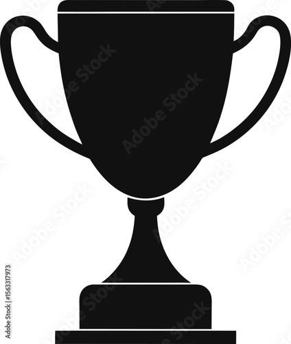  Simple black trophy cup silhouette vector icon symbol for award, achievement or champion design