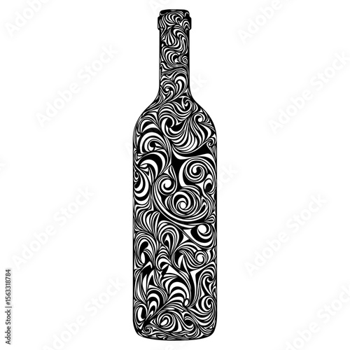 Artistic Black and White Bottle Design 6