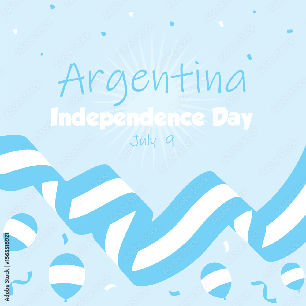 Naklejka premium Raise the Flag of Argentina High