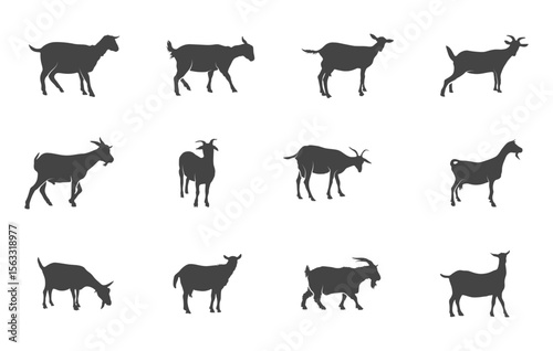 Saanen goat svg, Saanen goat silhouette, Dairy goat svg, Dairy goat silhouette, Goat svg, Goat silhouette.