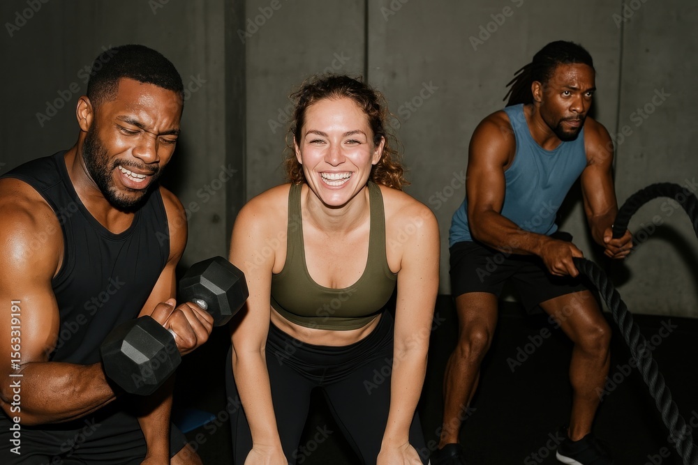 Obraz premium Energetic group fitness training