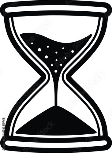  Classic hourglass sand timer vector icon black silhouette symbol for time and countdown