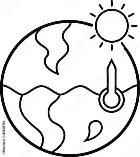 Global Warming Rising Temperatures & Climate Change Illustration