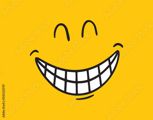 smile face positive cartoon art doodle hand drawn icon. line drawing clipart symbol