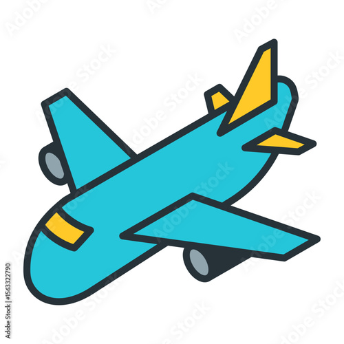 Isometric Airplane Flight Icon