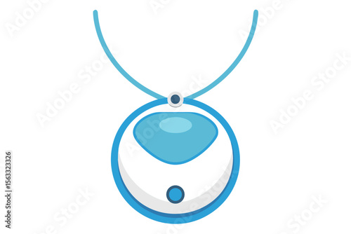Modern blue pendant necklace with a sleek geometric design