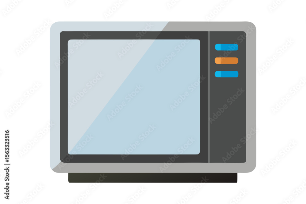 Retro television with a light blue screen and simple controls Retro television with a light blue screen and simple controls