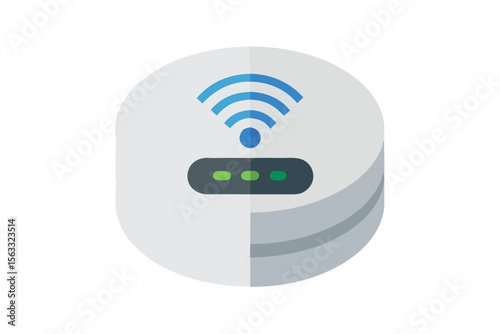 Modern wireless router icon with signal strength indicator lights