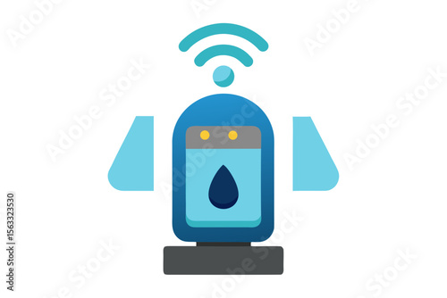 Smart robot dispensing liquid with wireless connectivity and wings