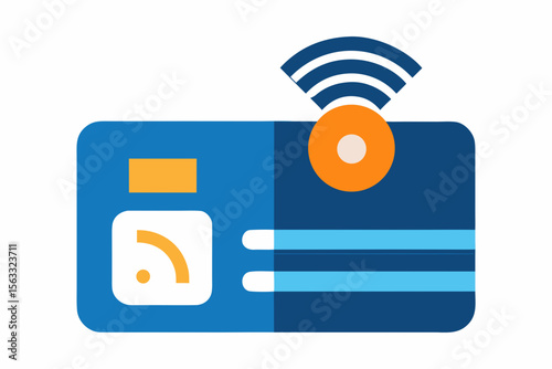 Modern flat design icon representing wireless technology and data transmission