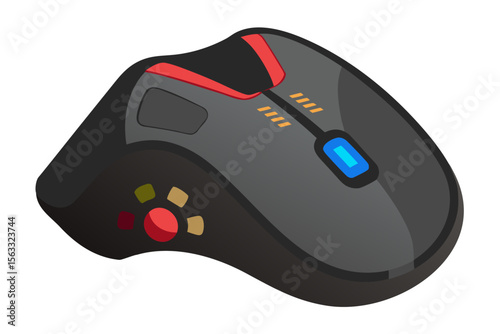 Modern ergonomic gaming mouse with rgb lighting and programmable buttons