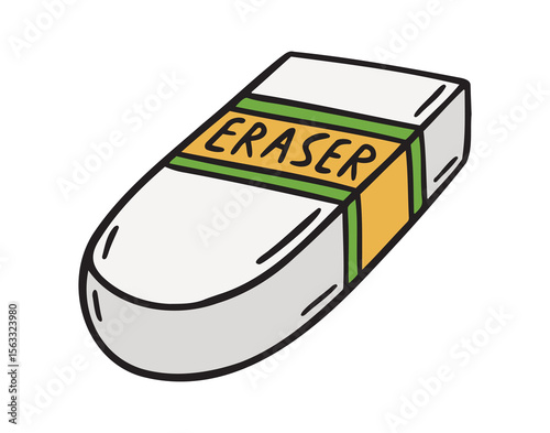 school element eraser icon doodle hand drawn. colorful cartoon line drawing clipart symbol 