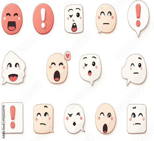 Delightful collection of diverse emotion avatars, cartoon icons for use in social media and communication apps, perfect to enhance your brand design projects.