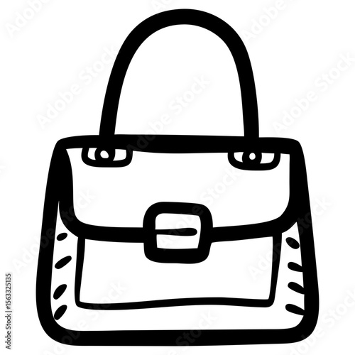 Handbag Icon, Doodle Style, fashion and accessories Symbol