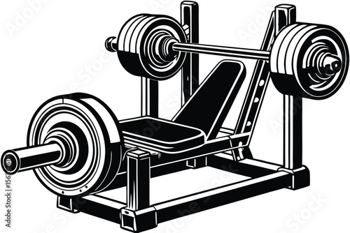 Powerlifting Bench Press Strength Training Equipment and Workout Setup