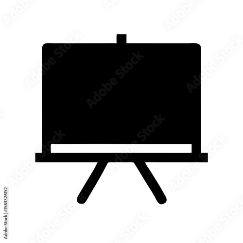 This silhouette icon of a blackboard on an easel is perfect for websites and blogs related to education, classroom settings, presentations, or classic learning tools.

