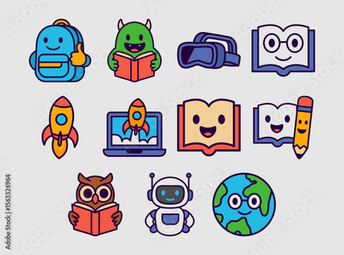 education icon mascot cartoon