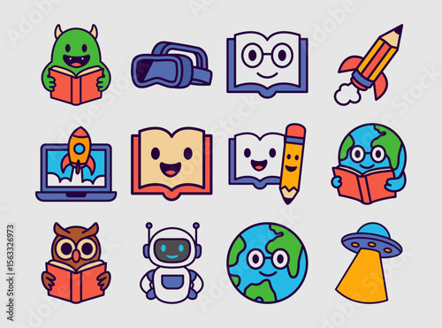 education icon mascot cartoon