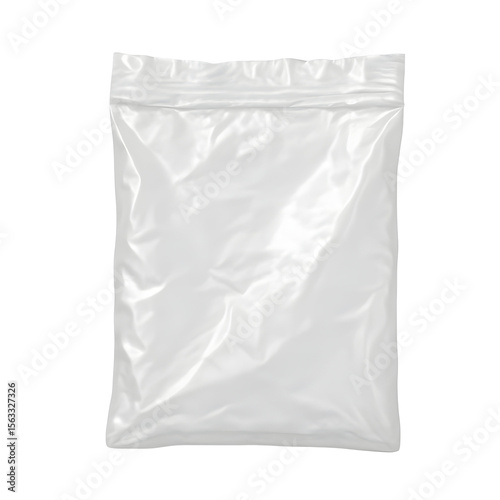Blank white resealable plastic zipper bag mockup