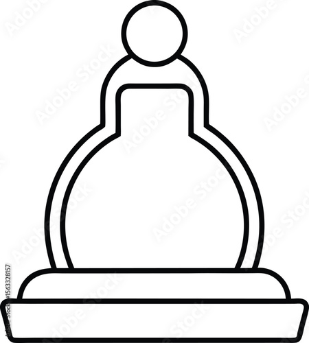 Elegant Line Art Drawing of a Classic Chess Piece
