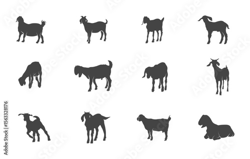 Boer goat svg, Boer goat silhouette, Boer goat vector, Boer goat clipart, Boer goat drawing, Goat svg, Goat silhouette, Goat vectors. 