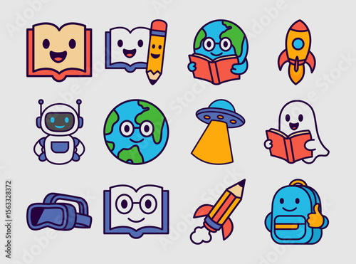 education icon mascot cartoon