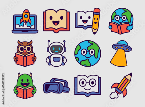 education icon mascot cartoon
