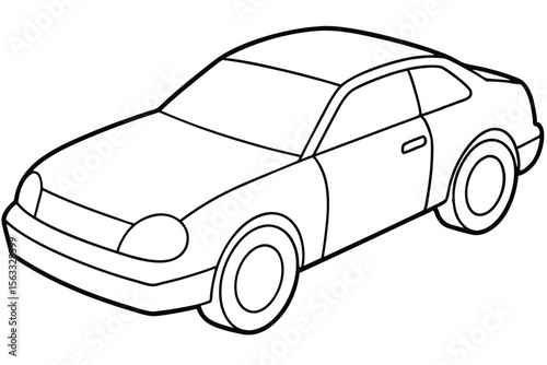Simple Line Drawing of a Coupe Car Easy Car Sketch for Beginners