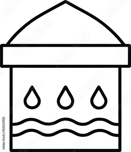 Water Collection System Icon Rainwater Harvesting Design