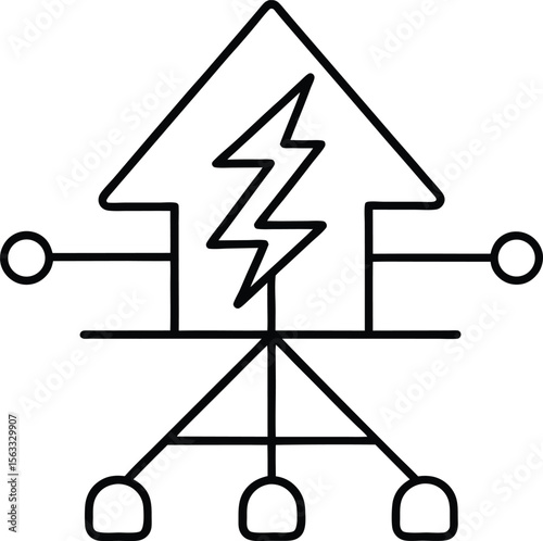 Home Energy Efficiency Smart Grid Power Distribution System Icon