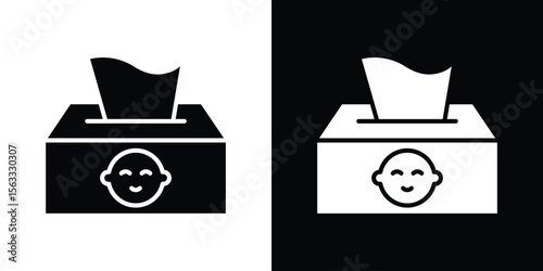 baby wipe icon Set collection. Vector silhouette.