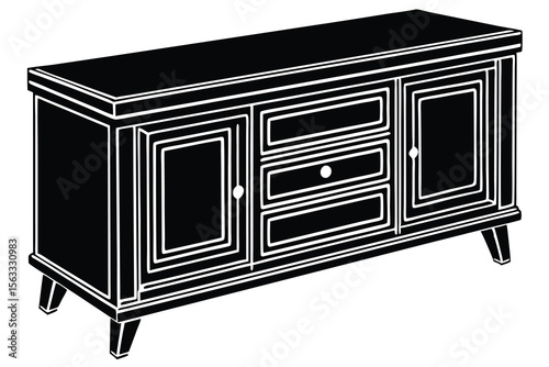 Elegant Mid-Century Modern Media Console Stylish Storage & Design