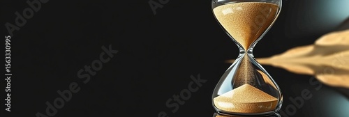 Elegant hourglass with sand flowing, symbolizing the passage of time and life s fleeting moments