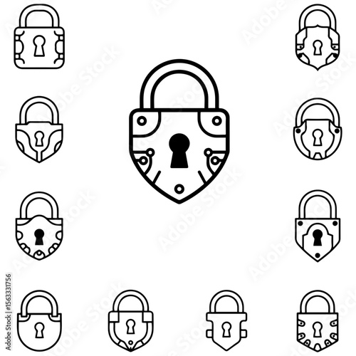 A sophisticated set of vector locks for any brand that needs to convey security and confidentiality