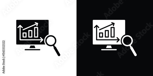 Data Analysing icon Set collection. Vector silhouette.