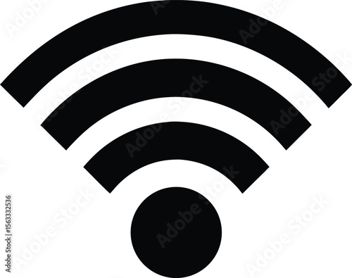High-Quality Wireless Signal Icon Black Wifi Symbol for Websites and Apps