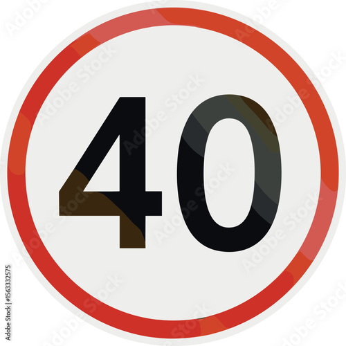 driving speed limit forty 40 sign. printable traffic signs and symbols
