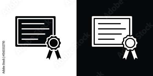 Diploma icon Set collection. Vector silhouette.