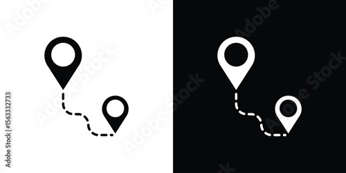 Distance icon Set collection. Vector silhouette.