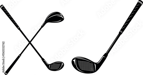 golf club flat icon. golf stick for sports apps, websites and design element. vector illustration on transparent background