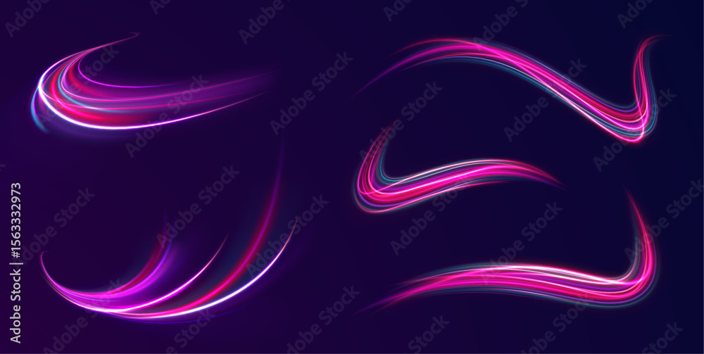 Fototapeta premium png shine movement transparent vector glowing tornado flash sparkle wave ring ellipse dynamic line bright curve background energy futuristic magic blue wind effect