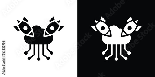 DOS icon Set collection. Vector silhouette.