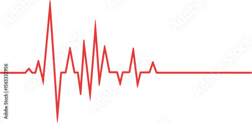 heartbeat line symbol. heart rate pulse sign. vector illustration on transparent background