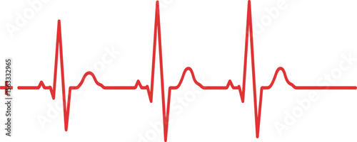 heart rate pulse graph. heartbeat line symbol. ECG, EKG test report. vector illustration on transparent background