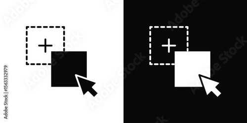 Drag and drop icon Set collection. Vector silhouette.